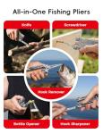 HOOK-EZE 5-in-1 Saltwater Fishing Pliers Multitool