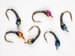 Black Rainbow Zebra Midge Tungsten Nymphs for Trout