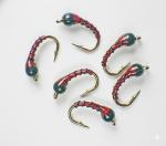 Blood Red Zebra Midge Tungsten Nymphs for Trout