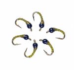 Olive Chart Zebra Midge Tungsten Nymphs for Trout