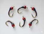 Black and Red Zebra Midge Tungsten Nymphs