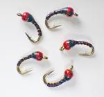Black and Red Zebra Midge Tungsten Nymphs