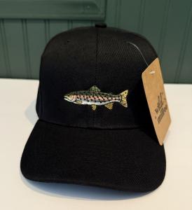 Rainbow Trout Embroidered Adjustable Black Fishing Cap