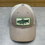 Men's Adjustable Beige White Trout Fishing Hat