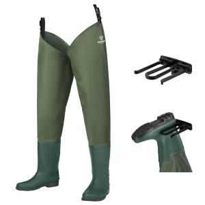FISHINGSIR Waterproof Cleated Sole Hip Waders
