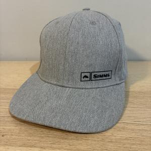 Simms Gray Trout Logo Fishing SnapBack Hat
