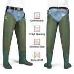 FISHINGSIR Waterproof Cleated Sole Hip Waders