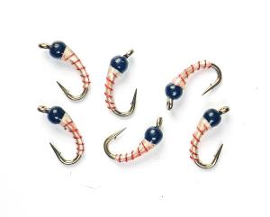 Candy Cane Zebra Midge Tungsten Nymphs for Trout