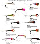 36 Tungsten Bead Perdigon Nymphs for Trout Fishing