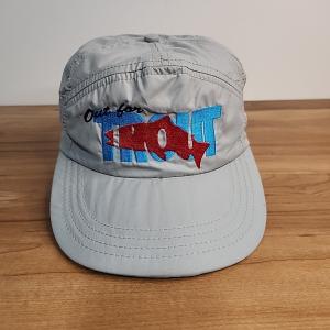 Vintage Gray Trout Fishing Snapback Cap