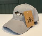 Adjustable Grey Rainbow Trout Fishing Hat