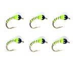 Chartreuse Zebra Midge Tungsten Nymphs - Trout Flies