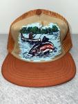 Retro Brown Trout Fishing Snapback Hat for Men
