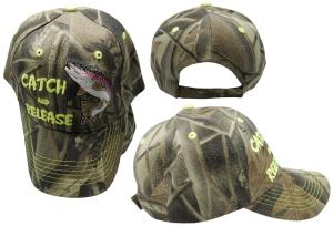 Camo Trout Fishing Embroidered Cap