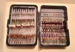 Spring Fly Box with 132 Trout Fishing Flies