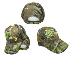 Bite Me Camouflage Trout Fishing Embroidered Cap