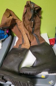 Brown Red Waterproof Hip Waders Size 8