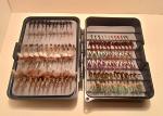 Spring Fly Box with 132 Trout Fishing Flies