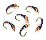 Root Beer Zebra Midge Tungsten Nymphs for Trout