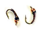 Root Beer Zebra Midge Tungsten Nymphs for Trout