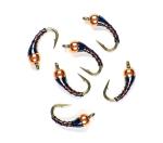 Root Beer Zebra Midge Tungsten Nymphs for Trout