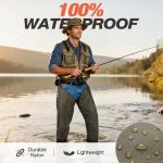 FISHINGSIR Waterproof Hip Waders with Cleated Sole