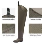 FISHINGSIR Waterproof Hip Waders with Cleated Sole