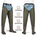 FISHINGSIR Waterproof Hip Waders with Cleated Sole