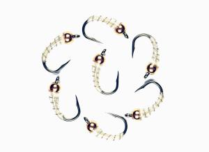 UV White Zebra Midge Tungsten Nymphs for Trout