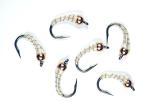 UV White Zebra Midge Tungsten Nymphs for Trout