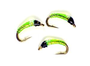 Green Bling Midge Nymphs for Trout Fishing