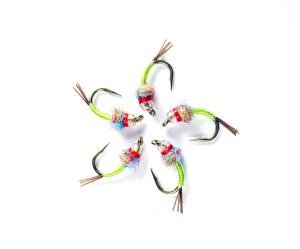 Chartreuse Rainbow Warrior Nymphs for Trout Fishing