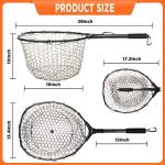 PLUSINNO Trout Fishing Net - Soft Rubber Mesh