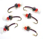Black and Red Rojo Midge Trout Flies