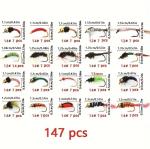 147 PCS Scud Nymph Midge Fly Fishing Flies