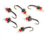 Black and Red Rojo Midge Trout Flies