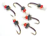 Black and Red Rojo Midge Trout Flies