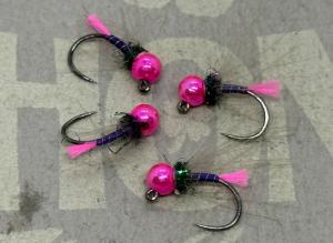 Pink #16 Jigged Competition Tag Nymphs - 4 Pack