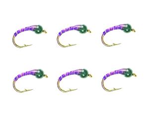 Holo Purple Silver Zebra Midge Tungsten Nymphs