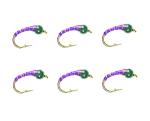 Holo Purple Silver Zebra Midge Tungsten Nymphs