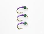 Holo Purple Silver Zebra Midge Tungsten Nymphs