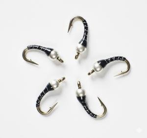 Silver Black Zebra Midge Tungsten Nymphs for Trout