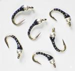 Silver Black Zebra Midge Tungsten Nymphs for Trout