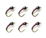 Blood Red Zebra Midge Tungsten Nymphs for Trout