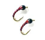 Blood Red Zebra Midge Tungsten Nymphs for Trout