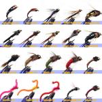 54 Nymph Flies Assortment BH Wet Fly for Trout Waterproof Fly Box Fishing