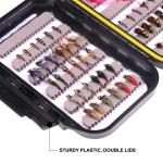 54 Nymph Flies Assortment BH Wet Fly for Trout Waterproof Fly Box Fishing