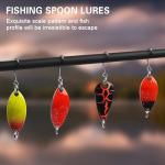12pcs Spoon Fishing Lures for Trout, Trolling/Casting Spinner bait