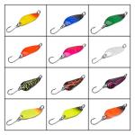 12pcs Spoon Fishing Lures for Trout, Trolling/Casting Spinner bait