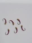 Red Zebra Midge Nymph Flies - Size 20, 6-Pack